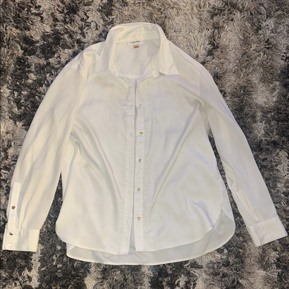 Calvin Klein Men's Classic White Button-Down Shirt